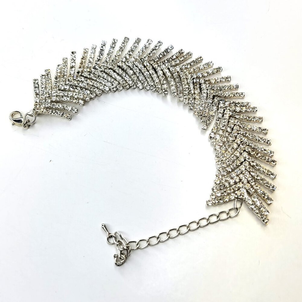 Crystal Bracelet Crystal Fringe Leaf Pattern Wedding Bridal Bracelet
